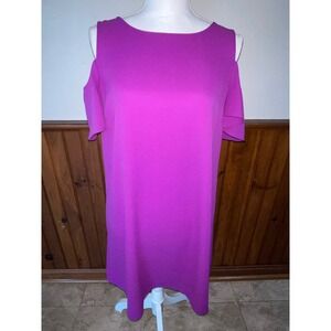 Womens Gianni Bini Purple Cold Shoulder Flutter Sleeve Spring Summer Dress S‎